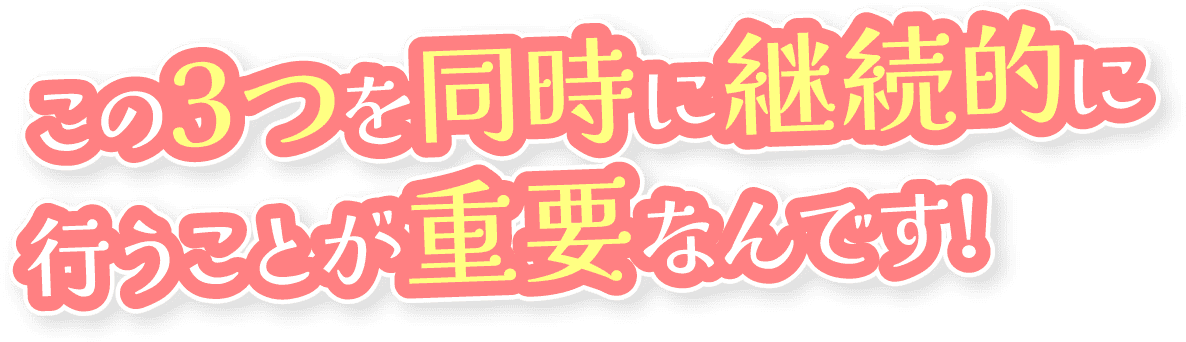 この3つを同時に継続的に行うことが重要なんです!